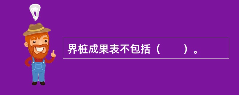 界桩成果表不包括（　　）。
