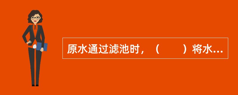 原水通过滤池时，（　　）将水中悬浮物粘附截留。
