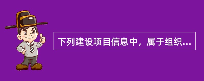 下列建设项目信息中，属于组织类信息的是（　　）。