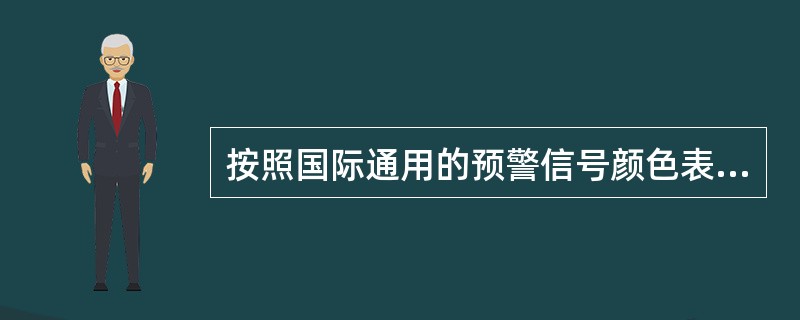 按照国际通用的预警信号颜色表示，安全状况为“受到事故的严重威胁”时，预警信号颜色及等级为（　）。