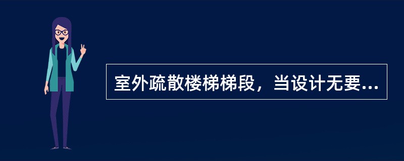 室外疏散楼梯梯段，当设计无要求时，耐火极限最小为（）h。</p>