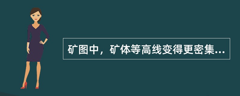 矿图中，矿体等高线变得更密集时，表示矿体出现(　　)现象。