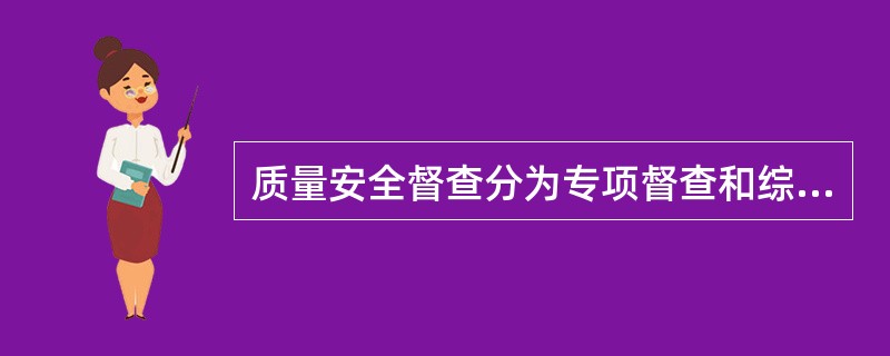 质量安全督查分为专项督查和综合督查两类，综合督查抽查的内容包括()等。