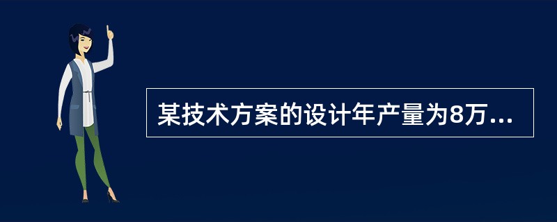 某技术方案的设计年产量为8万件，单位产品销售价格为100元／件，单位产品可变成本为20元／件，单位产品税金及附加为5元/件，按设计生产能力生产时，年利润为200万元，则该技术方案的盈亏平衡点产销量为（