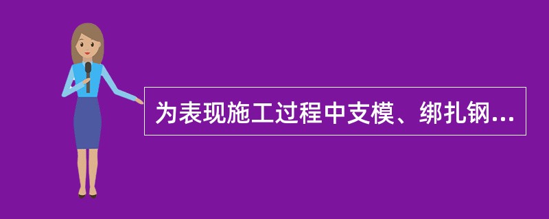 为表现施工过程中支模、绑扎钢筋、混凝土浇筑等工作之间的逻辑关系，应当编制（　）。