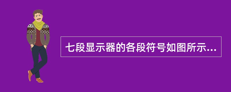 七段显示器的各段符号如图所示，那么，字母“E”的共阴极七段显示器的显示码的abcdefg应该是（　　）。<br /><img border="0" style=&