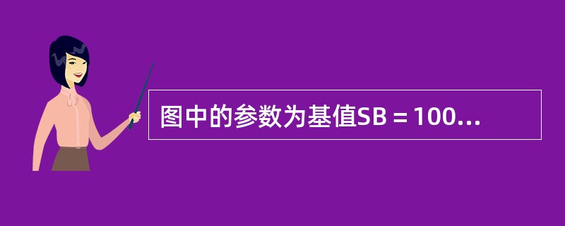 图中的参数为基值SB＝100MVA，VB＝Vav的标幺值，当线路中点发生BC两相接地短路时，短路点的正序电流I（1）标幺值和A相电压的有效值为（　　）。<img border="0&q