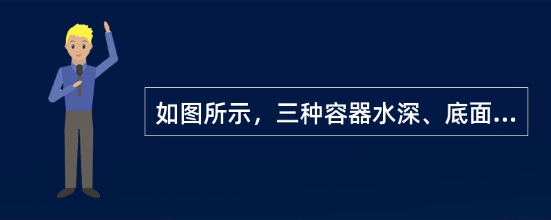 如图所示，三种容器水深、底面积均相等，水体体积不等，正确的是（　　）。<br /><img border="0" style="width: 345px