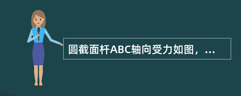 圆截面杆ABC轴向受力如图，已知BC杆的直径d=100mm，AB杆的直径为2d，杆的最大的拉应力是（　　）。<br /><img border="0" style