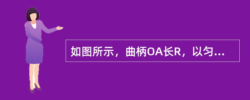 如图所示，曲柄OA长R，以匀角速度ω绕O轴转动，均质圆轮B在水平面上做纯滚动，其质量为m，半径为r。在图示瞬时，OA杆铅直。圆轮B对接触点C的动量矩为（　　）mRrω。<br /><