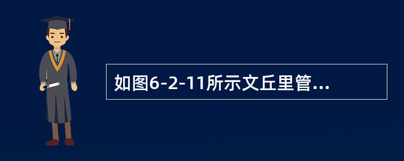 如图6-2-11所示文丘里管，已知管道直径d1＝100mm，喉道直径d2＝50mm，文丘里流量计流量系数μ＝0.94，水银差压计读数hp＝25cm，则管道通过的水流流量Q＝（　　）m3/s。<b