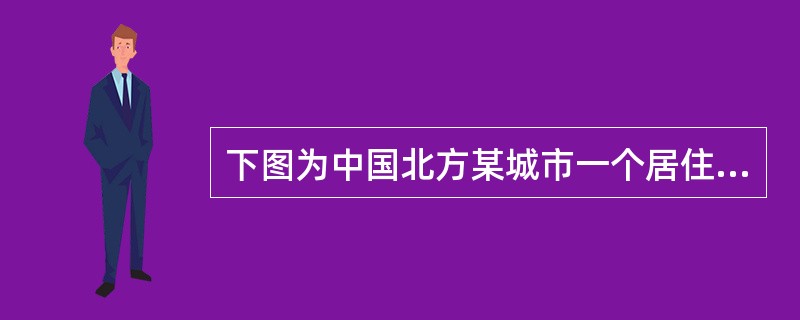 下图为中国北方某城市一个居住小区规划，基地面积含代征道路用地共计15公顷。用地西侧为主干路，北侧为次干路，南侧和东侧为支路。用地内为高层住宅；沿东侧支路设置商业配套设施；另设片区中心小学一所和全日制幼