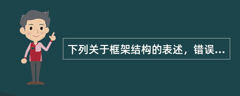 下列关于框架结构的表述，错误的是（　　）。[2011年真题]