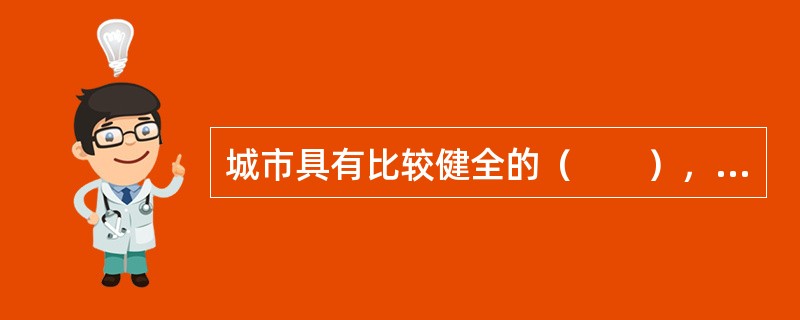 城市具有比较健全的（　　），在物质空间形态上不同于乡村。