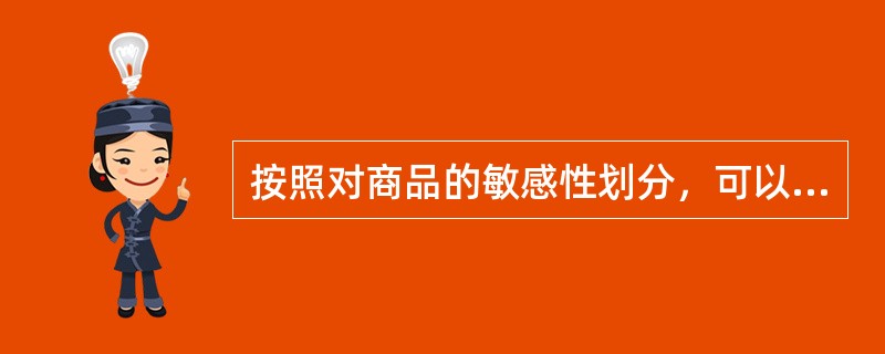 按照对商品的敏感性划分，可以分为对（）等消费者群体。