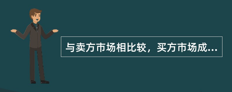 与卖方市场相比较，买方市场成交价格（）。