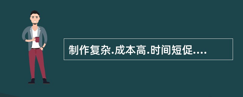 制作复杂.成本高.时间短促.专业性不强.传播面太宽容易造成浪费的广告媒介是（　）。