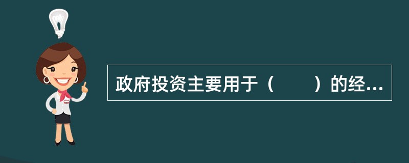 政府投资主要用于（　　）的经济和社会领域。