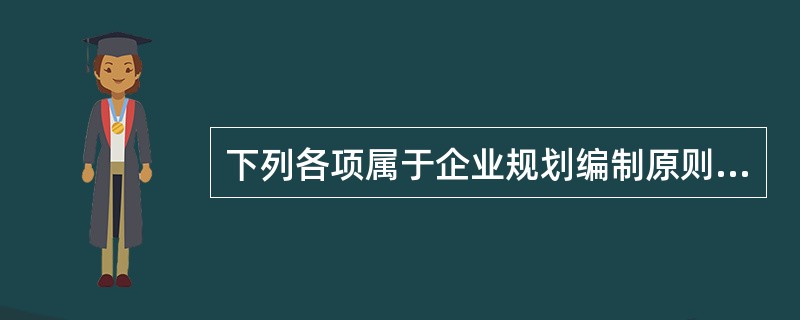 下列各项属于企业规划编制原则的有（　）。