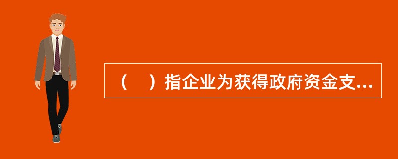 （　）指企业为获得政府资金支持、财政专项资金支持、国际金融组织或者外国政府贷款而编制的向有关政府提交的文件。