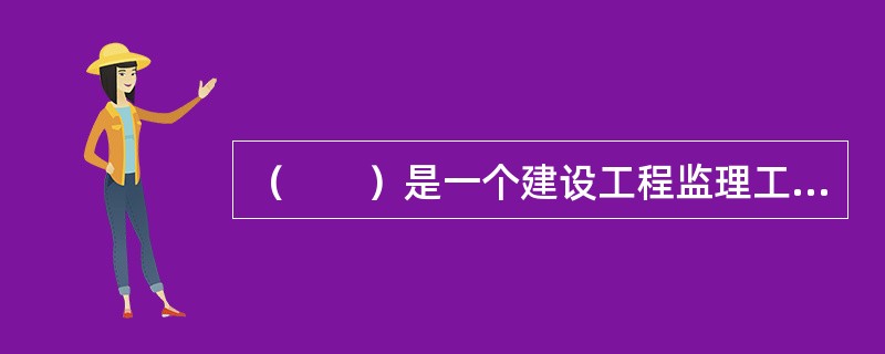 （　　）是一个建设工程监理工作的总负责人。