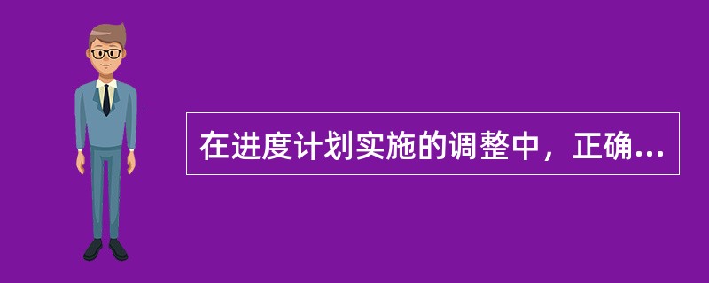 在进度计划实施的调整中，正确的是（  ）。