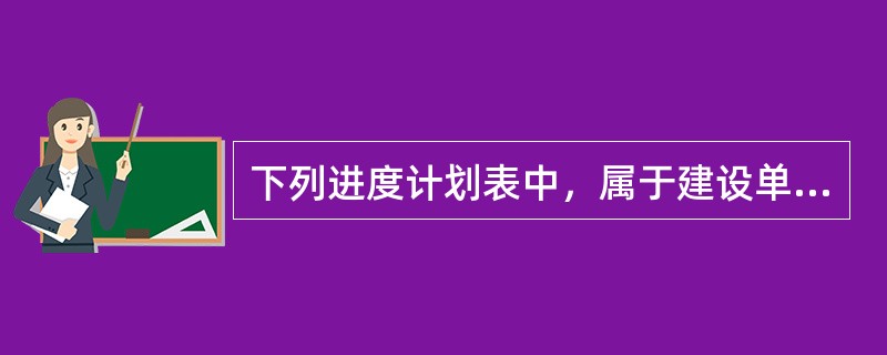 下列进度计划表中，属于建设单位计划系统中工程项目建设总进度计划的有（　）。