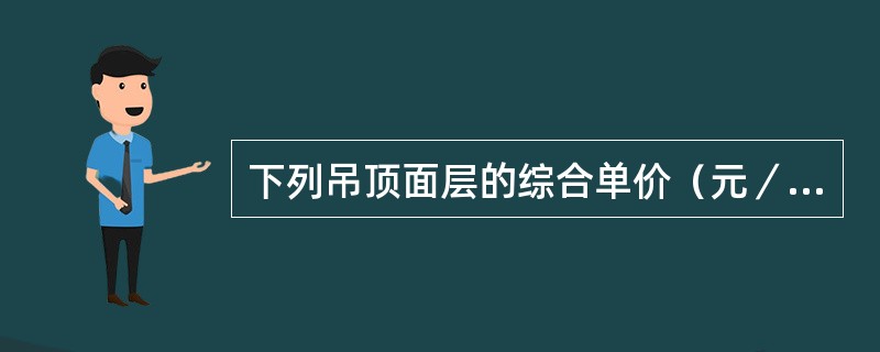 下列吊顶面层的综合单价（元／m2）最高的是（　　）。[2006年真题]