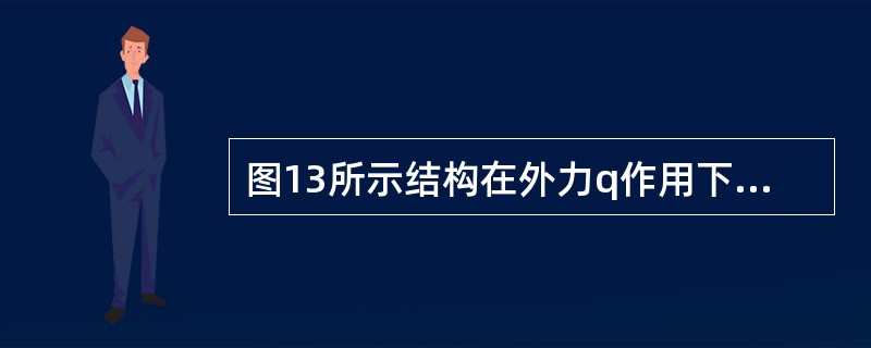 图13所示结构在外力q作用下，下列弯矩图何项正确？（　　）<br /><img border="0" style="width: 172px; heig