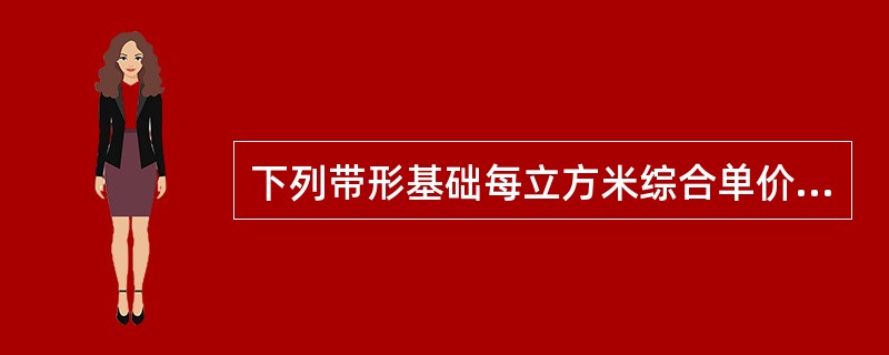 下列带形基础每立方米综合单价最低的是（　　）。