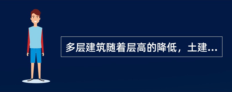 多层建筑随着层高的降低，土建单价的变化下列哪一种说法是正确的？（　　）