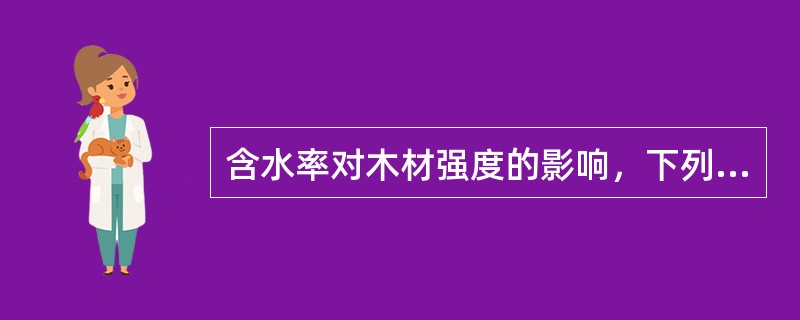 含水率对木材强度的影响，下列何者最低？（　　）