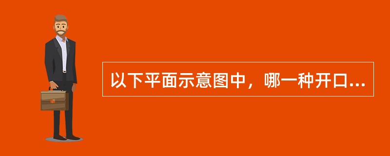 以下平面示意图中，哪一种开口位置有利于室内的自然通风？（　　）