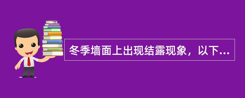 冬季墙面上出现结露现象，以下哪一条能够准确地解释发生结露现象的原因？（　　）