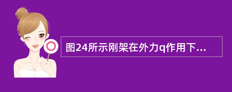 图24所示刚架在外力q作用下（刚架自重不计），下列弯矩图哪一个正确？（　　）<br /><img border="0" style="width: 11