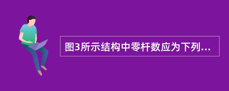 图3所示结构中零杆数应为下列何值？（　　）<br /><img border="0" style="width: 313px; height: 134p