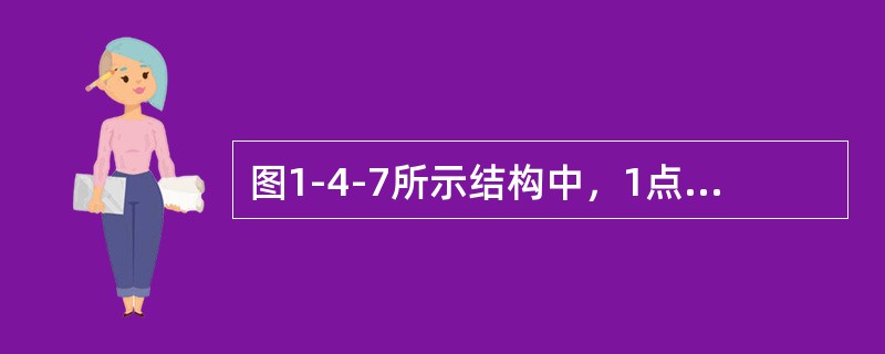 图1-4-7所示结构中，1点处的水平位移为（　　）。[2006年真题]<img border="0" style="width: 208px; height: 18