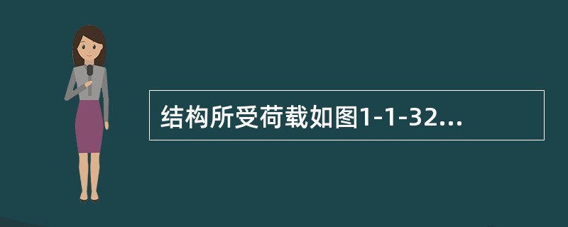 结构所受荷载如图1-1-32所示。拉杆AB的拉力是多少？（　　）<img border="0" style="width: 304px; height: 155px