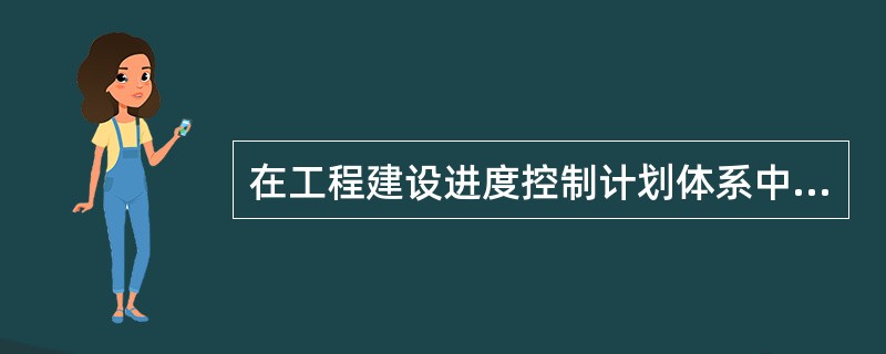 在工程建设进度控制计划体系中，明确各工种设计文件交付日期，设备交货日期，水电、道路的接通日期以及施工单位进场日期等计划安排的应是（　　）。[2012年真题]