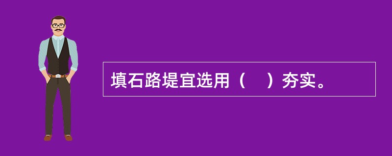 填石路堤宜选用（　）夯实。