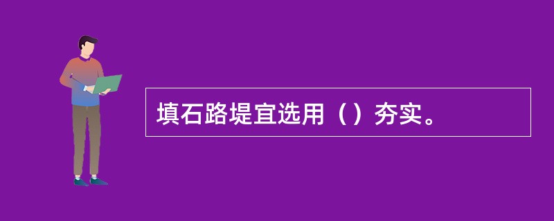 填石路堤宜选用（）夯实。