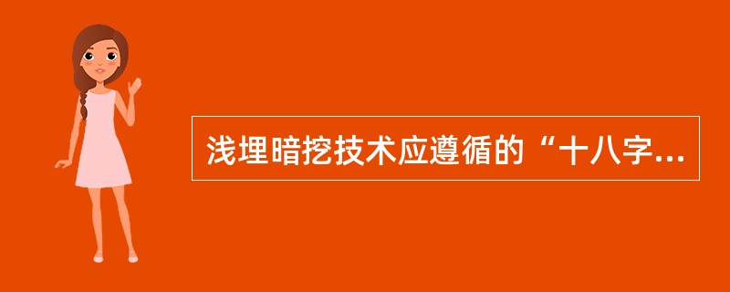 浅埋暗挖技术应遵循的“十八字”原则是（）。