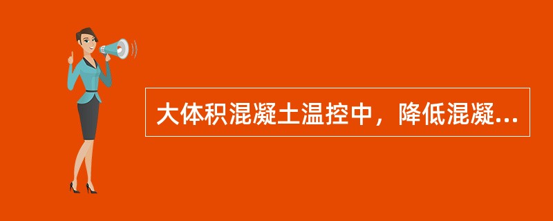 大体积混凝土温控中，降低混凝土入仓温度的措施有()。