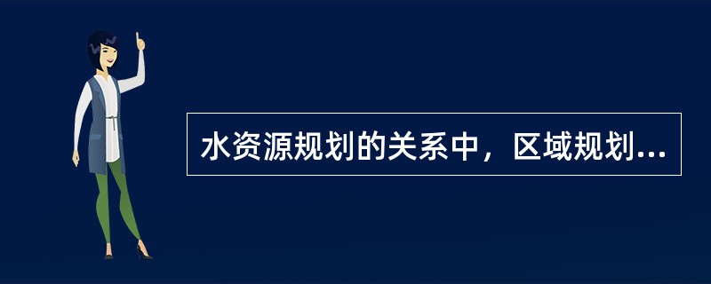 水资源规划的关系中，区域规划应当服从（　）。