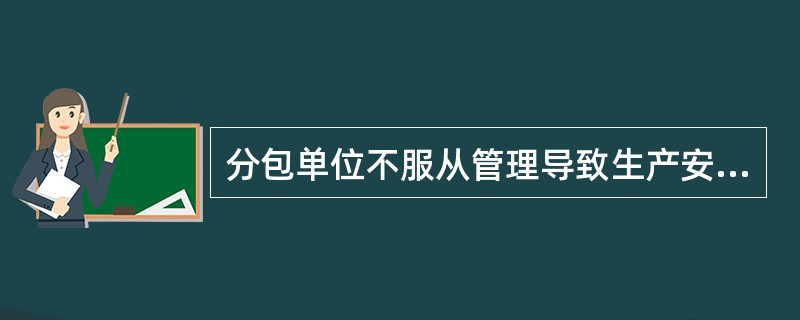 分包单位不服从管理导致生产安全事故的，分包单位应承担（　）。