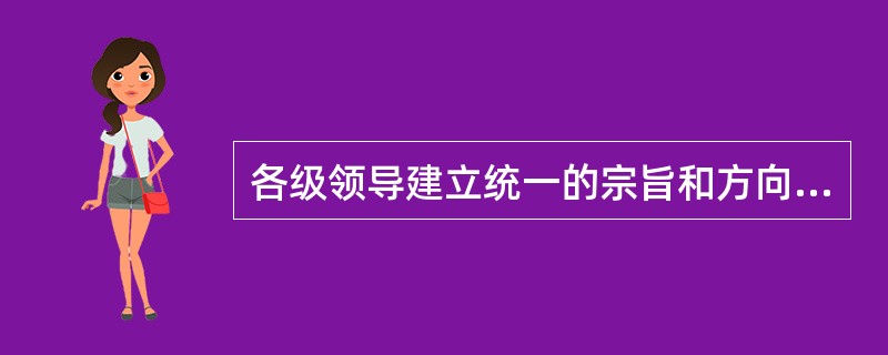 各级领导建立统一的宗旨和方向，并创造全员积极参与实现组织的质量目标的条件。这是质量管理原则中（　）的要求。