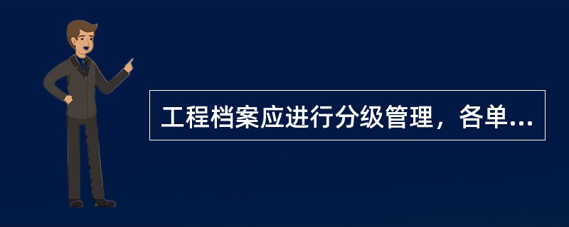 工程档案应进行分级管理，各单位技术负责人负责本单位工程档案的全过程组织工作，属于（　）。