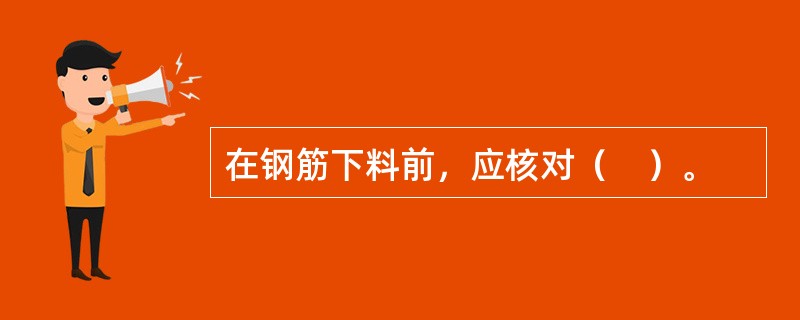 在钢筋下料前，应核对（　）。