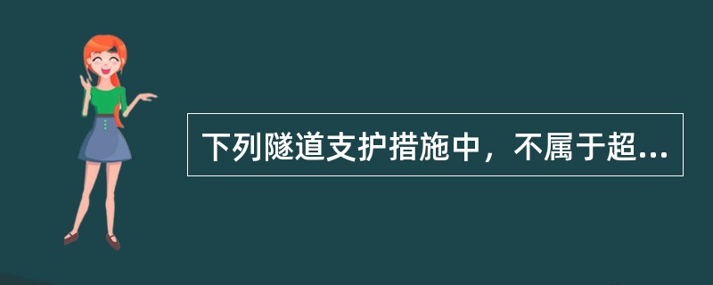 下列隧道支护措施中，不属于超前预支护措施的是（　）。