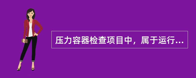 压力容器检查项目中，属于运行期间检查的是（）。